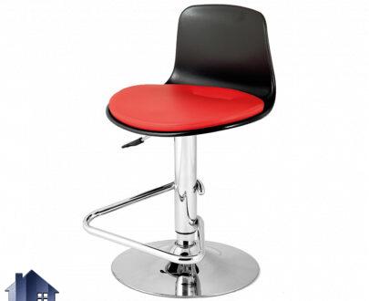 صندلی بار ABB مدل BSAM100 به صورت جک دار و با نشیمن چرم و پارچه در کنار میز اپن و کانتر و پیشخوان در آشپزخانه، پذیرایی، کافی شاپ و محیط اداری قرار می‌گیرد.
