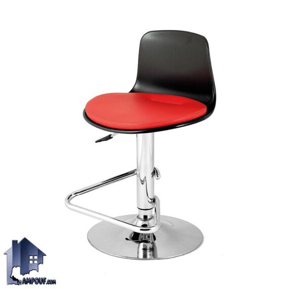 صندلی بار ABB مدل BSAM100 به صورت جک دار و با نشیمن چرم و پارچه در کنار میز اپن و کانتر و پیشخوان در آشپزخانه، پذیرایی، کافی شاپ و محیط اداری قرار می‌گیرد.