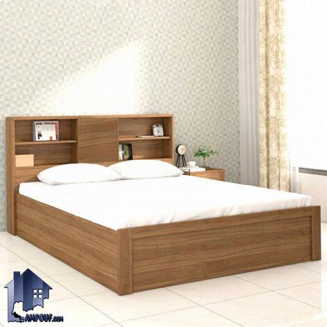 تخت خواب دو نفره DBJ193 دارای کفی فلزی و تاج قفسه دار که به عنوان تختخواب و تاج باکس دونفره کینگ و کوئین در کنار سرویس خواب در اتاق خواب استفاده می‌شود.