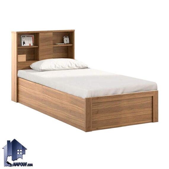 تخت خواب یک نفره SBJ226 دارای تاج قفسه دار و ویترینی که به عنوان تختخواب و تاج باکس یکنفره در کنار سرویس خواب در اتاق نوجوان و بزرگسال استفاده می‌شود.