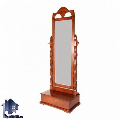 آینه قدی SMA162 چوبی کشو دار دارای آینه با قابلیت تنظیم زاویه که به عنوان میز آرایش و گریم و توالت و کنسول در کنار سرویس خواب در اتاق خواب قرار می‌گیرد.