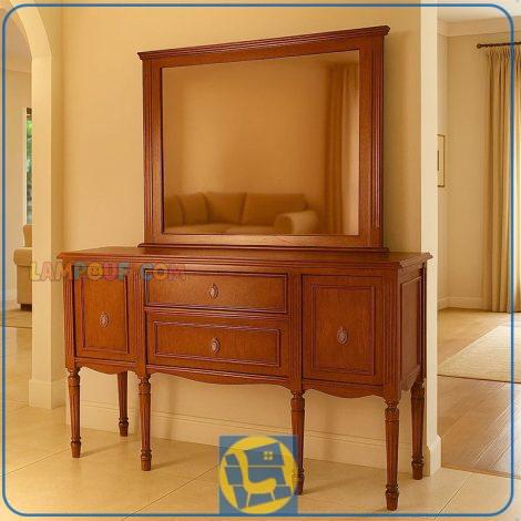 کنسول SCA66 چوبی دارای درب، کشو و دراور که به عنوان میز گریم و توالت و آرایش و میز داخل سالنی آینه دار در پذیرایی و در کنار سرویس خواب در اتاق قرار می‌گیرد.