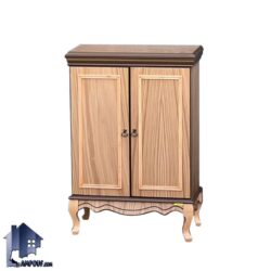 جاکفشی SHA60 چوبی قفسه دار و درب دار که به عنوان کمد و استند کفش در ورودی منزل و پذیرایی و یا در کنار سرویس خواب در اتاق خواب استفاده میشود.