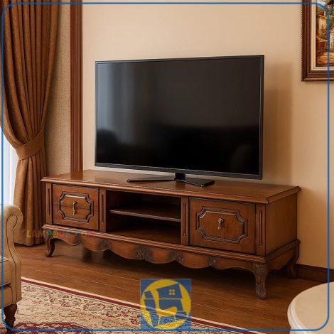 میز تلویزیون مدل TTA803 چوبی و کشو دار که به عنوان استند TV و میز و براکت LCD و LED و زیر تلویزیونی در قسمت تی وی روم و پذیرایی استفاده می‌شود.