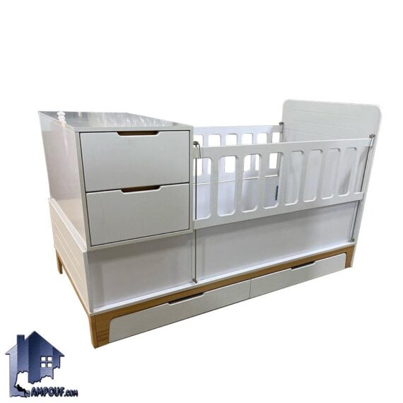 تخت خواب کودک و نوجوان CHE125 به صورت تبدیلی و کشو دار و دارای حفاظ متحرک و آسانسوری و باکس که در کنار سرویس خواب و سیسمونی در اتاق خواب استفاده می‌شود.