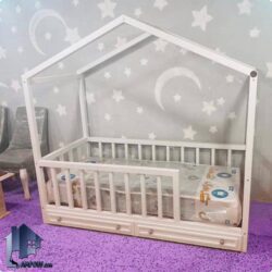 تخت خواب کودک و نوجوان کلبه CHE121