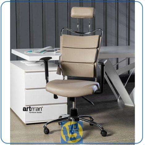 صندلی مدیریتی DCD کد MSAM101 فریم فلزی دارای پایه جکدار پنجپر و چرخ دار که در کنار انواع میز اداری و گیمینگ و تحریر و میز های کارمندی و کار قرار میگیرد.