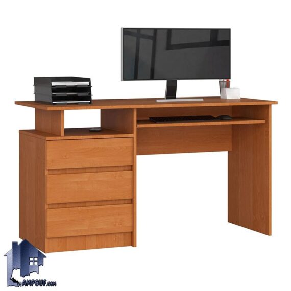 میز تحریر SDJ150 کشو دار و قفسه دار که به عنوان میز کامپیوتر و گیمینگ و لپ تاپ و میز ترید و کار در محیط اداری و در کنار سرویس خواب در اتاق استفاده می‌شود.