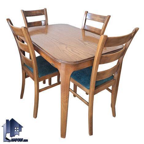 ست میز نهارخوری DTB89 چوبی دارای صندلی ناهار خوری که به عنوان ست غذا خوری آشپزخانه و پذیرایی و کافی شاپ و رستوران و فست فود و هتل ها استفاده می‌شود.