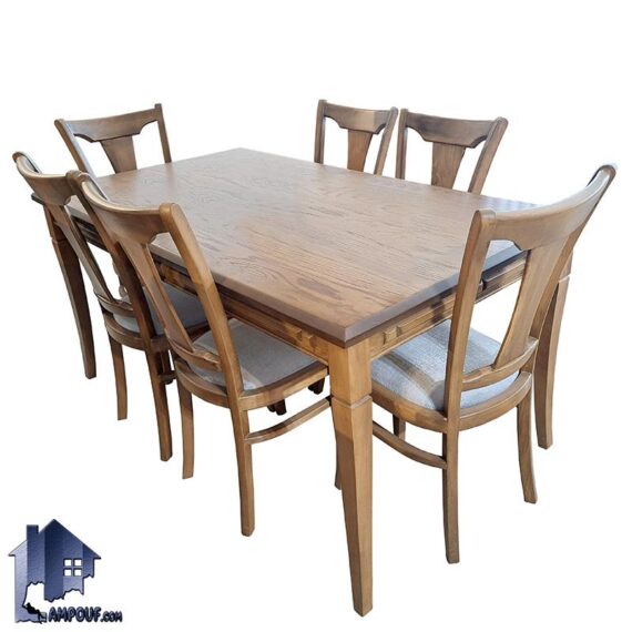 ست میز نهارخوری DTB91 شامل میز و صندلی چوبی ناهار خوری که به عنوان غذا خوری در پذیرایی و آشپزخانه و کافی شاپ و رستوران و فست فود و هتل ها استفاده می‌شود.