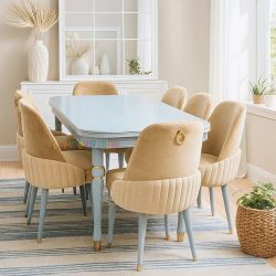 ست میز نهارخوری DTB94 دارای صندلی ناهار خوری که به عنوان ست غذا خوری چوبی در پذیرایی و آشپزخانه و کافی شاپ و رستوران و فست فود و هتل ها استفاده میشود.