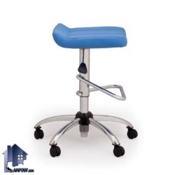 صندلی آزمایشگاهی DLL کد LCAM100 یا صندلی تابوره یا لابراتواری با پایه پنجپر چرخ دار که به عنوان صندلی اداری در آزمایشگاه و مطب و بیمارستان استفاده می‌شود.