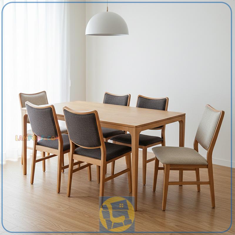 DTB104-1 ست میز نهارخوری DTB104، از جنس چوب طبیعی راش، قابلیت ساخت در سه مدل 4 و 6 و 8 نفره، دارای تنوع در جنس رویه و نیز امکان انتخاب رنگبندی رویه و چوب.