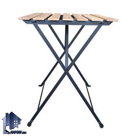 میز تاشو دونفره DTB96، محصولی کاربردی برای استفاده در منزل، کافی شاپ، کمپینگ و ...، مقاومت بالا در برابر نور و رطوبت، ساخته شده از چوب نراد و فولاد.