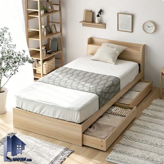 تخت خواب یک نفره SBJ235 با دو کشو در زیر تخت، یک عدد شلف در قسمت تاج، از جنس ام دی اف مرغوب، قابل استفاده برای اتاق نوجوان و بزرگسال است.