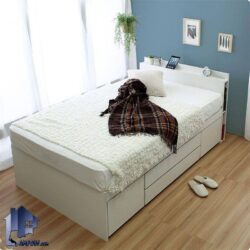 تخت خواب یک نفره SBJ236 دارای 4 کشو، 3 طبقه کابردی با قابلیت تغییر رنگ، ابعاد و مدل، قابل استفاده برای اتاق نوجوان و بزرگسال است.