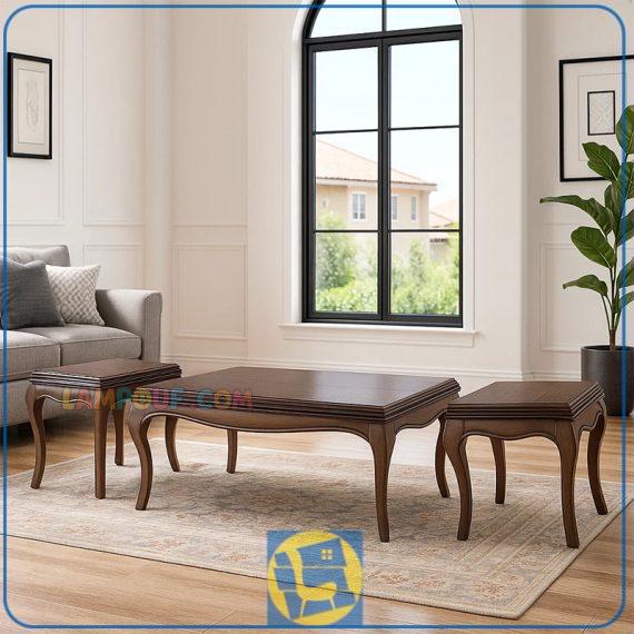 میز جلو مبلی و عسلی HOA09، با تنوع رنگ چوب از جنس ام دی اف با روکش چوب طبیعی راش مقاوم و با کیفیت، محصولی از چوب رنگ اخوان است.