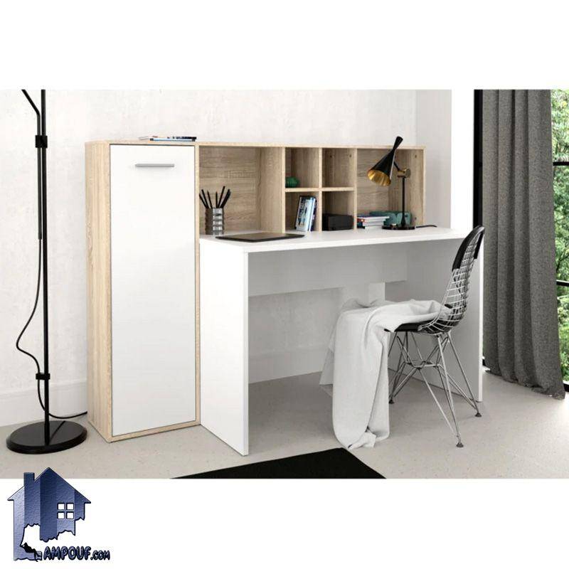 SDJ445 میز تحریر SDJ445، بصورت کتابخانهدار، دارای یک کمد متصل چهار طبقه و طبقات متعدد در قسمت میز، محصولی از گروه دکوراسیون راتیناج است.