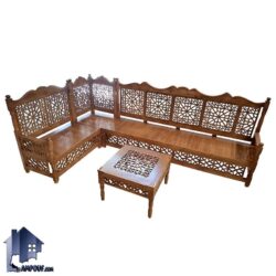 ست مبل سنتی ال TrK306 دارای گره چینی به عنوان تخت و صندلی چوبی قهوه خانه ای در پذیرایی، آلاچیق، تراس، رستوران و کافی شاپ استفاده قرار می‌گیرد.