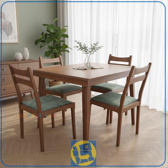 ست میز نهارخوری DTB107 با میز چوبی به صورت مستطیل به همراه صندلی که در آشپزخانه و پذیرایی منزل و ویلا و رستوران و کافی شاپ استفاده می‌شود.