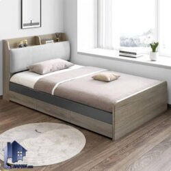 تخت خواب یک نفره SBJ243 کشو دار با تاج قفسه دار که به عنوان تختخواب یکنفره در کنار سرویس خواب در اتاق نوجوان و بزرگسال استفاده میشود.