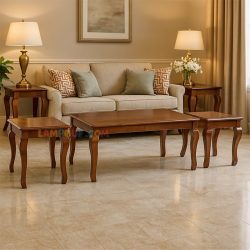 میز جلومبلی HOB169 دارای دو عدد عسلی که به عنوان جلو مبلی چوبی در کنار مبلمان پذیرایی و تی وی روم منزل و یا در محیط اداری استفاده میشود.