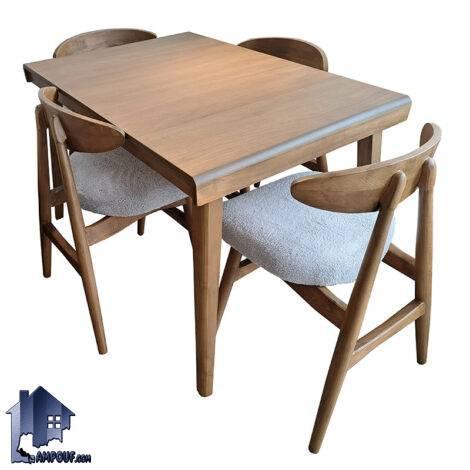 ست میز نهارخوری DTB113 به همراه صندلی چوبی ناهار خوری که در آشپزخانه و پذیرایی و رستوران و کافی شاپ مورد استفاده قرار می‌گیرد.