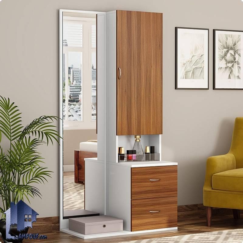 SMJ232 (3) آینه قدی SMJ232 دارای کشو و قفسه که به عنوان میز آرایش و گریم و توالت در کنار سرویس خواب در اتاق و یا در ورودی منزل استفاده میشود.