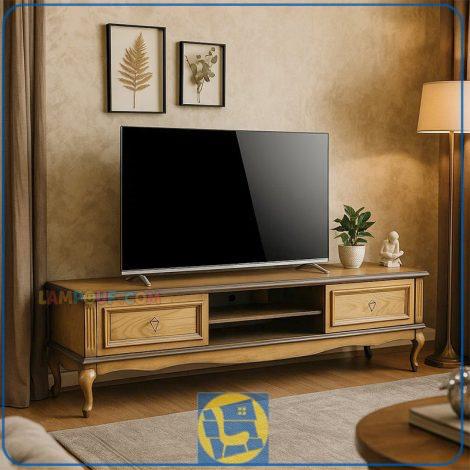 میز تلویزیون TTA7006 چوبی دارای کشو و قفسه که به عنوان میز ال سی دی یا زیر تلویزیونی در پذیرایی و تی وی روم مورد استفاده قرار میگیرد.