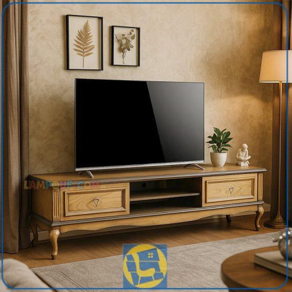 میز تلویزیون TTA7006 چوبی دارای کشو و قفسه که به عنوان میز ال سی دی یا زیر تلویزیونی در پذیرایی و تی وی روم مورد استفاده قرار می‌گیرد.