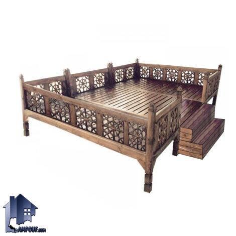 تخت سنتی 12 نفره TrK307 چوبی که به عنوان تخت سنتی خانوادگی و تخت قهوه خانه ای در داخل منزل و حیاط و باغ و رستوران ها و ... استفاده می‌شود.