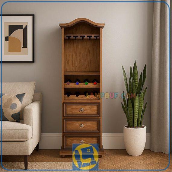 میز بار BTA5052 به صورت چوبی دارای قفسه بطری و کشو و آویز گیلاس که به عنوان کافی بار و میز قهوه ساز در آشپزخانه و پذیرایی و کافی شاپ قرار می‌گیرد.
