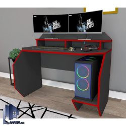 میز گیمینگ SDJ455 دارای میز مانیتور و فضای کیس که به عنوان میز کامپیوتر، لپ تاپ، تحریر و میز کار و ترید در اتاق نوجوان و بزرگسال استفاده میشود.