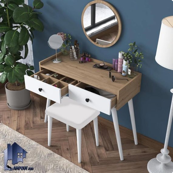میز آرایش DJ697 با طراحی زیبا مناسب برای اتاق خواب نوجوان و بزگسال که می‌تواند با اکثر سبک های دکوراسیون متنوع ست شود.
