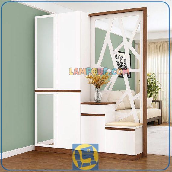 جاکفشی پارتیشن SHJ430 دارای کمد کفش به همراه کشو و نیمکت با طراحی بسیار زیبا که به عنوان جداکنند در محیط خانگی و اداری و... استفاده می‌شود.