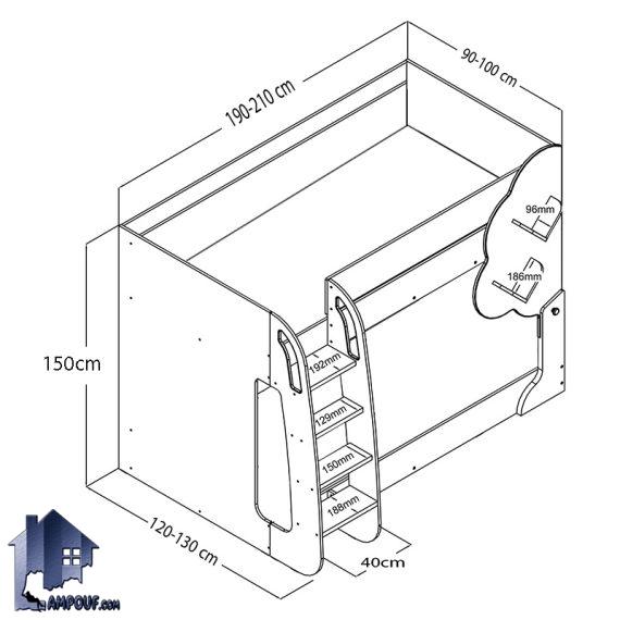 تخت خواب دو طبقه TBJ146