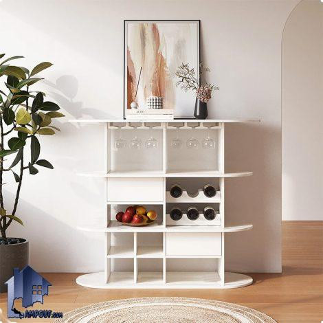 میز بار BTJ202 با طراحی زیبا و دارای کاربرد دو منظوره که میتواند به عنوان میز و ویترین بار و یا میز قهوه ساز در آشپزخانه و پذیرایی استفاده شود.