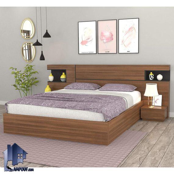 تخت خواب دو نفره DBJ218 دارای دو پاتختی کشو دار که این تختخواب با دو سایز دونفره کینگ و کوئین قابل تولید میباشد.