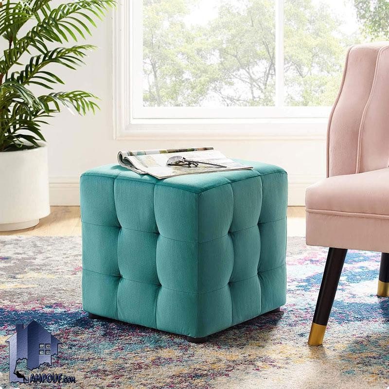 PBJ129 (2) پاف مکعبی PBJ129 دارای لمسه کاری که به عنوان صندلی و جلومبلی در فضای داخل منزل و ویلا و همچنین محیط های اداری و تجاری استفاده میشود