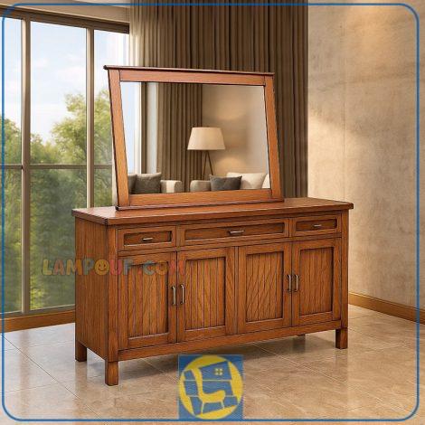 آینه کنسول SCA2050 چوبی دارای کشو و درب کمدی و آینه به صورت مجزا که در قسمت روی میز قرار میگیرد و سبک زیبایی از دکور را ایجاد میکند.