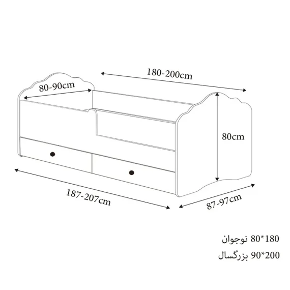 تخت خواب یک نفره SBJ274