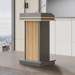 میز تریبون TDJ110، دارای طراحی مدرن و منحصر به فرد انتخابی شایسته برای محیط‌هایی است که هم ظاهر زیبا و هم عملکرد بالا اهمیت دارد.