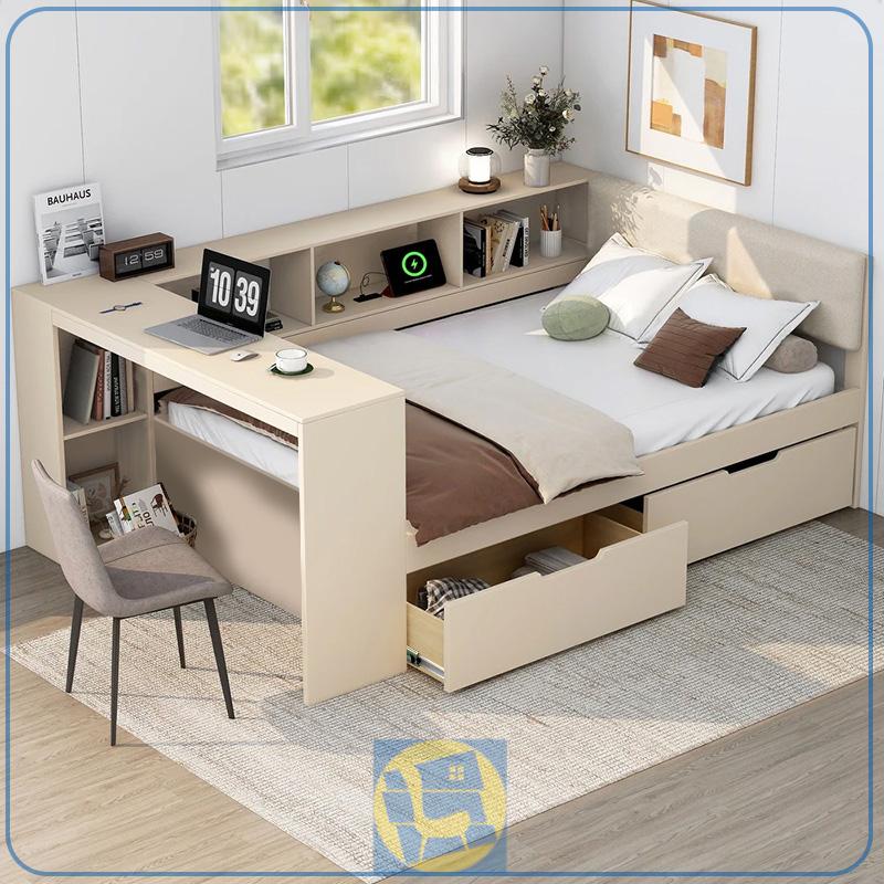 SBJ287 (5) تخت خواب یک نفره SBJ287 به صورت چندمنظوره با میز تحریر و کشو – ترکیبی از کارایی، زیبایی و صرفهجویی در فضا برای یک اتاق خواب ایدآل میباشد.