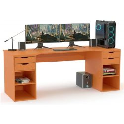 میز گیمینگ SDJ465 دارای دو سمت کشو و قفسه است که با طراحی ساده و در عین حال شیک مناسب برای استفاده در اتاق نوجوان و بزرگسال به عنوان میز کامپیوترف تحریر، ترید و میز کار است.