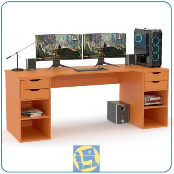 میز گیمینگ SDJ465 دارای دو سمت کشو و قفسه است که با طراحی ساده و در عین حال شیک مناسب برای استفاده در اتاق نوجوان و بزرگسال به عنوان میز کامپیوترف تحریر، ترید و میز کار است.
