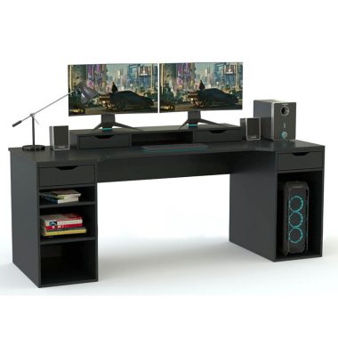 میز گیمینگ SDJ467 دارای کشو، قفسه، فضای کیس و میز پایه مانیتور که می‌تواند به عنوان میز کامپیوتر و لپ تاپ و میز ترید و حتی میز تحریر استفاده شود.