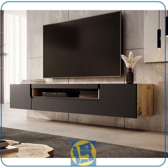 میز تلویزیون TTJ140 با طراحی بسیار شیک و مینیمال و با قابلیت نصب به دیوار که به عنوان میز تی وی روم و یا دکور تی وی وال مورد استفاده قرار می‌گیرد.