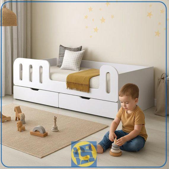 تخت خواب یک نفره SBJ292 مجهز به حفاظ برای ایمنی بالا و کشو برای ذخیره سازی لوازم که به عنوان تختخواب کودک، نوجوان و یا بزرگسال قابل استفاده می‌باشد.