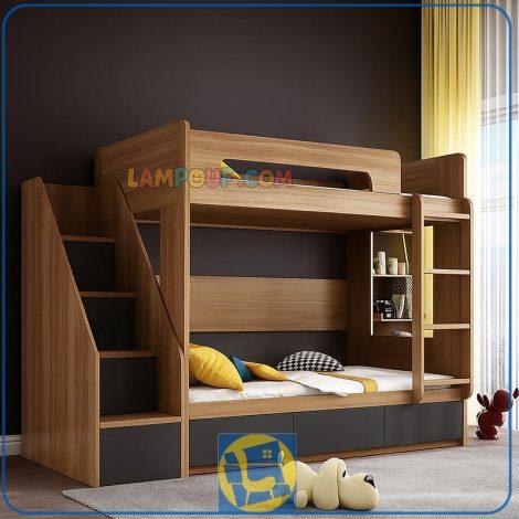 تخت خواب دو طبقه TBJ174 دارای دو تختخواب مجزا برای نوجوان و بزرگسال که به همراه کشو های طراحی شده برای مدیریت فضای اتاق استفاده مناسبی است.