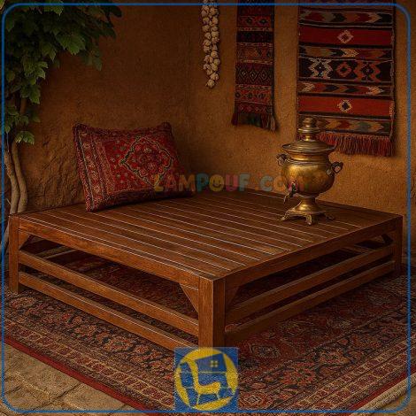 تخت سنتی مربعی TrK315 به صورت کرسی چوبی شکل که برای استفاده از فضا های سنتی در منزل و باغ و سفره خانه و یا قهوه خانه ها به کار برده می‌شود.